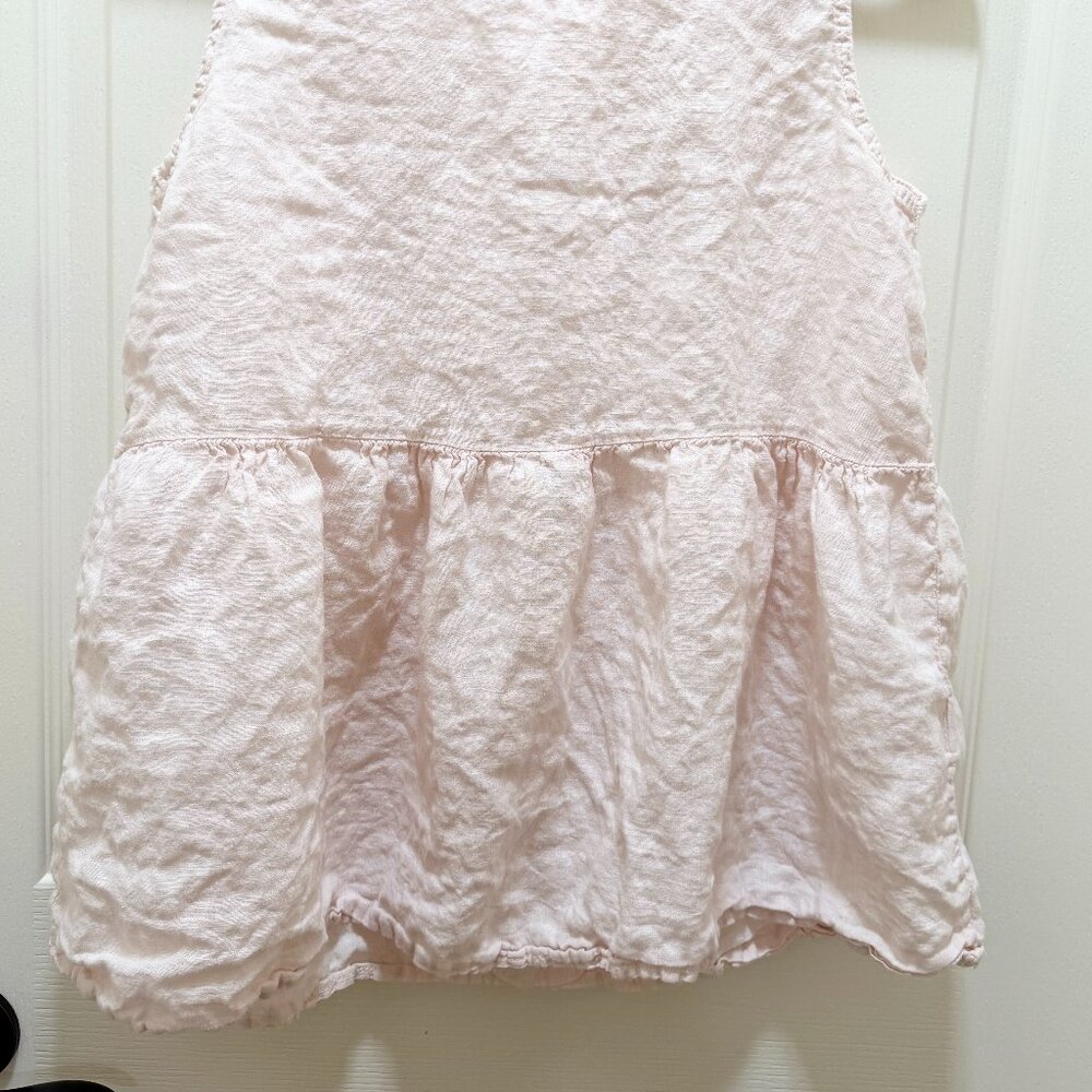 Francesca Bettini Italian Linen Top Size S Soft Pink Sleeveless Peplum Hem Boho - Picture 4 of 8